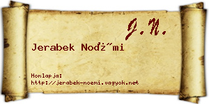 Jerabek Noémi névjegykártya